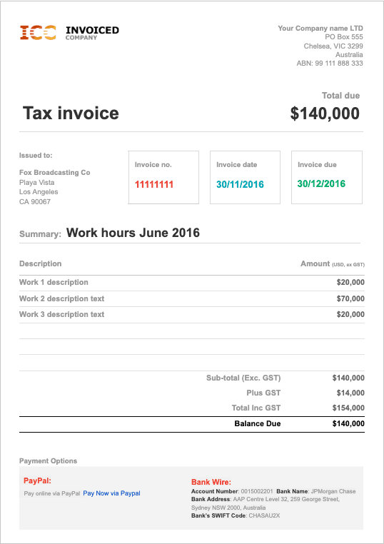 Thumbnail for Contractor Invoice Template (Google Docs)