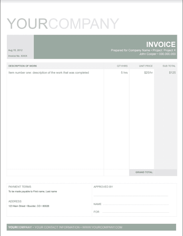Thumbnail for Alternative General Invoice (Google Docs)