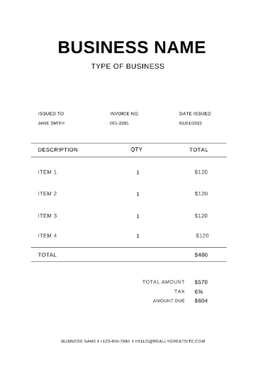Thumbnail for Modern Business Invoice (Canva)