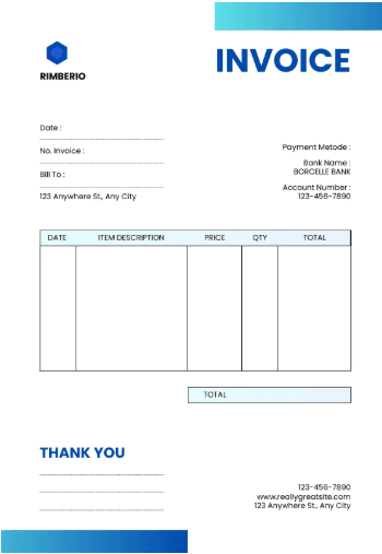 Thumbnail for White & Blue Minimalist Invoice (Canva)
