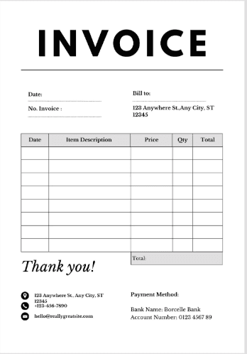 Thumbnail for Gray & Black Generic Service Invoice (Canva)