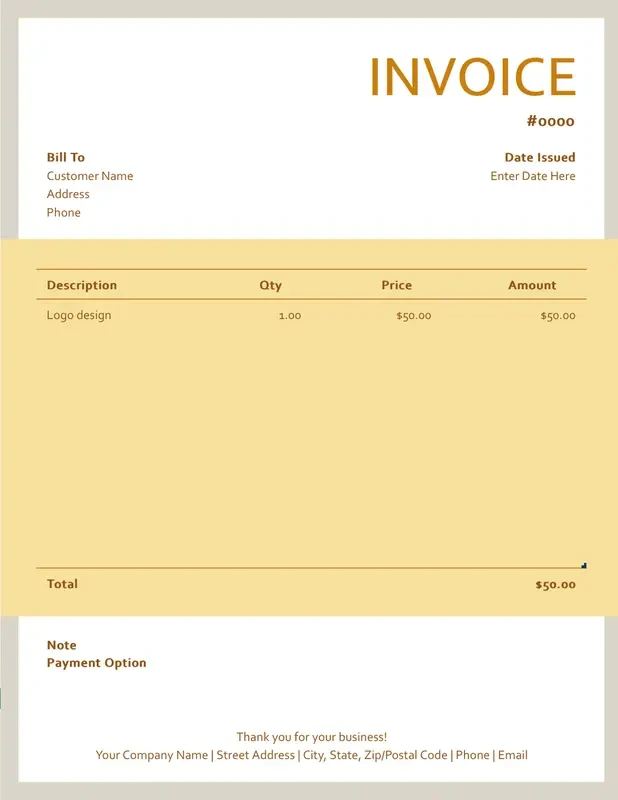 Thumbnail for Professional Excel Invoice 1