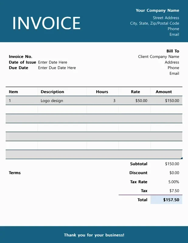 Thumbnail for Modern Excel Invoice 3